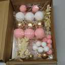 Pink Balls Cake Topper Boho Grass Cake Topper Pink White Gold Pearl Balls Happy Birthday Cake Decorations for Wedding Birthday Boho Themed Supplies (Pink)