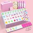 Blossom Mahjong Tile Set - 160 1.2-inch Pink American Mahjong Tiles with Travel Case, 3 Dice & Beginner's Guide