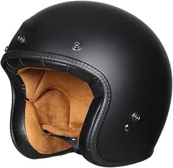 Adult Retro Glass Fiber Motorcycle Helmet Scooter Helmet DOT/ECE Approved, Stylish Half-Open Helmet for Men Women Adult Motorbike Crash Helmet Small