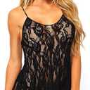 Leg Avenue Women's Rose Lace Flair Chemise (Black)