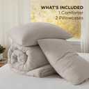 Bedsure Queen Comforter Set, Linen Soft Prewashed Bedding for All Seasons, 3 Pieces GentleSoft Bed Set, 1 Lightweight Comforter (90"x90") and 2 Pillowcases (20"x26")