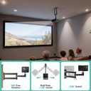 WALI Foldable Projector Wall Mount, Fully Adjustable Projector Holder with 360 Rotating Gimbal, Wall Mount Stand for 1/4" M4 M6 Screw Size Projectors(1330LM-PM), Black (Mini)