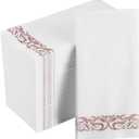 FOCUSLINE 200 Linen Feel Disposable Bathroom Napkins, Soft and Absorbent Paper Guest Towels, Cloth-Like Paper Hand Towels Decorative Napkins for Parties,Weddings,Dinners or Events,Rose Gold, 12" x 17"