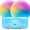 Sunco Smart Globe Bulbs G25 LED, Alexa Compatible LED Decorative Round Vanity Bulbs, 5W, Color Changing RGBCW, Dimmable WiFi Vanity Smart Bulbs for Amazon Alexa, Google Assistant, 2 Pack