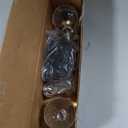 Passage Glass Door Knobs Interior, Round Clear Bubble Crystal Gold Door Knobs for Closet/Hall/Bifold, Satin Brass