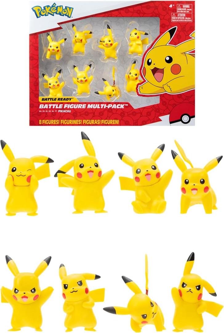 Pokémon Bandai 8 Battle Figures – Pack of 8 Pikachu Figures – JW2604