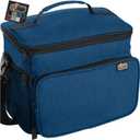 GORILLA GRIP Reusable Insulated Lunch Box Bag for Women Men,15L, Leakproof XL Soft Cooler Bags, Multiple Compartments, Mesh Pockets and Adjustable Strap, Food Tote Keeps Drinks Cold, 13x9, Navy Blue