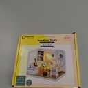 CUTEROOM DIY Doll Room Miniature Furniture Wooden House Kit - Wooden Dolls House Kit with Dust Cover & LED Light and Accessories - QT Series Dollhouse