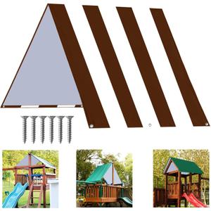 ABCCANOPY 52"X90" Swing Set Replacement Tarp for Playgrounds, Shade Screens (Brown/White)