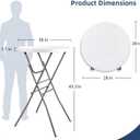 Byliable Cocktail Table 28in Folding Round High Top Indoor Outdoor with Removable Legs, Tall Bistro Foldable Bar Height Table for Parties, Patio, Backyard, Dining, Wedding, White- 2PCS