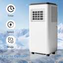 8000 BTU Portable Air Conditioners, 4-in-1 Cooling AC Portable Air Conditioner for Room with Sleep Mode, Ventless Floor Air Conditioner, 3 Speeds Fan & Dehumidifier
