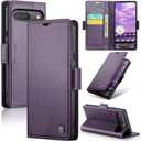 Wallet Case for Google Pixel 10/Google Pixel 10 Pro, Magnetic Flip Case with RFID Blocking Card Holder Kickstand for Women Men, Shockproof Durable Protective Phone Cover (Purple)