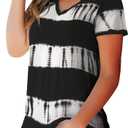 Womens Tops V Neck Tee Casual Short Sleeve and Long Sleeve T Shirts (XXL)