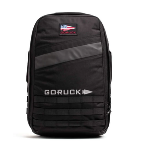 GORUCK Rucker 4.0 25L Black with White Embroidery - Purpose Built Rucking Backpack, Military Weight Training Rucksack w/Ruck Plate Pocket and Extra Padded Straps
