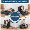 INGEROOM Foldable Mattress Twin - Memory Foam 4 inch Trifold Mattress for Camping, with Portable Handle, Non-Slip Folding Floor Bed Sofa for Guest Travel Yoga, Washable Breathable Cover
