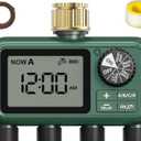 4 Zone Sprinkler Timer with Brass Inlet,Programmable Water Timer for Garden Hose with Rain Delay, Manual& Automatic Watering System,Programmable Digital for Lawn Yard,4 Zone