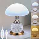 Crystal Table Lamp, 3 Lighting Color Desk Lamp Bedside Lamps with 10 Brightness Level for Home Decoration Bedroom Living Room Christmas Day