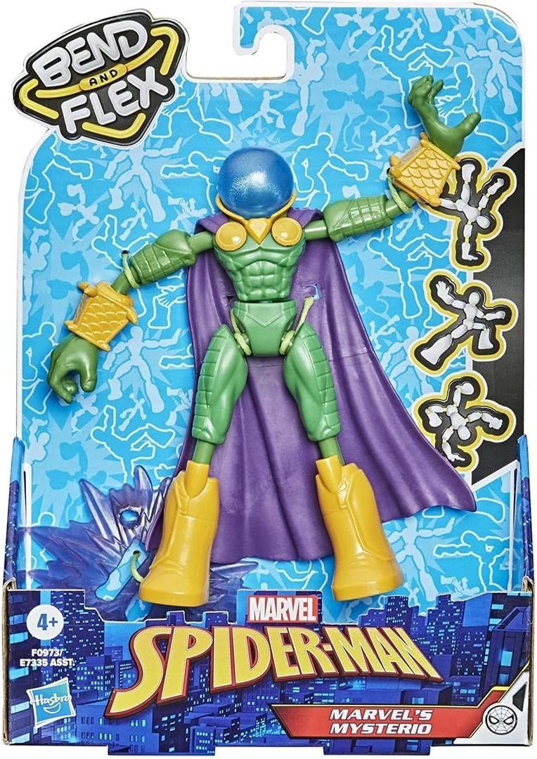 Spider-Man Marvel Bend and Flex Marvels Mysterio Action Figure Toy, 6-Inch Flexible Figure, Includes Accessory, for Kids Ages 4 and Up