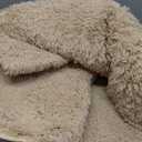 Toneed Fluffy Bedroom Rug, 4 x 6 Feet Shaggy Area Rug Modern Furry Rug Plush Fuzzy Carpet for Living Room Drom Kids Room Nursery Kindergarten Home Decorative, Beige