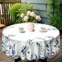 Eikione Kitchen Tablecloth 60 inch Round Boho Tablecloths Polyester Table Cloth for Party Restaurant Banquet Dining Buffet Table Picnic Decorations