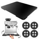 360° Rolling Tray Bamboo Appliance Slider for Kitchen Appliances, for Breville Espresso Machine Accessories, Sliding Tray for Coffee Maker Appliances Mat Easily from Under The Cabinet Black 13"×15.7"