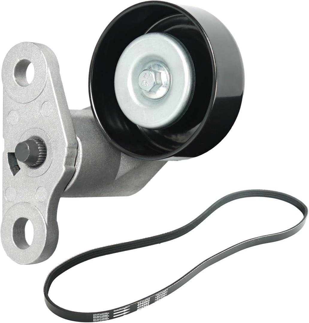 A/C Serpentine Drive Belt Tensioner Kit Fits for Chevy Silverado 1500 Avalanche Express Suburban Tahoe GMC Savana Sierra Yukon Cadillac Escalade 1999-2008, P/N: 19311139, 38159, ACK040378HD