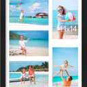 Vittanly 11x14 Collage Picture Frame, Displays 5Pcs 4x6 Pictures, Black | Picture Frame Collage for 5Pcs 4x6 Photos with Mat, MDF Photo Frames with Plexiglass, Horizontal or Vertical Display