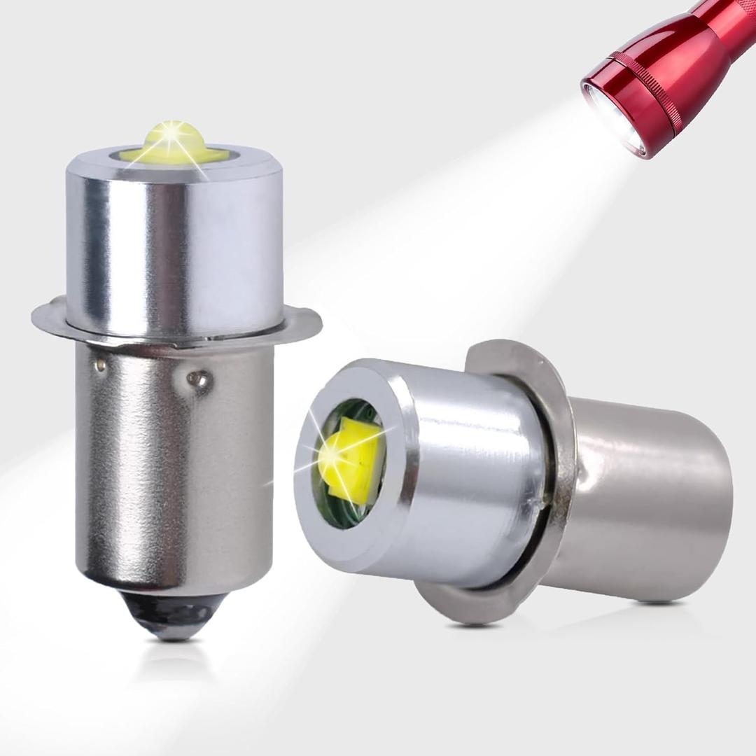 Swess LED Conversion Kit for Maglite LED Bulb 3-16 Cell C/D, 3W DC 4-24V Up to 250 Lumens, Flashlight Bulbs for Maglite Replacement Bulb (2 Pack)