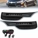 LED Fog Lights for 2016 2017 Honda Accord 4 Door Sedan Bumper Lamp OEM Style Assembly with Switch and Wiring Harness