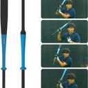 SplitSwing 4-in-1 Baseball & Softball Swing Trainer Flat Bat, Split Grip, Half Bat, Underload Batting Aid. Baseball Training For All Levels. Makes Hard Contact Feel Automatic.