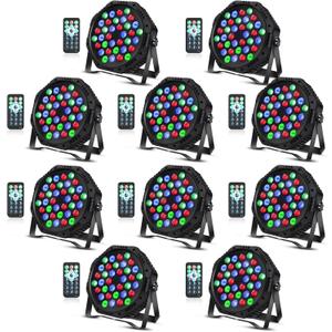 36 LED Par Lights, RGB Par Can Light Stage Lights, 10 Modes DJ Lights Stage Lighting Uplights with Sound Activated Remote Control & DMX Uplights for Events Wedding Party