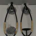 Aimto Wall Sconce Candle Holder Black Wall-Mount Metal Candle Holders Hanging Iron Wall Candle Sconce Holder and use Hemp Rope Decoration,for Home,Living Room, Bathroom, Dining Room, Set of 2