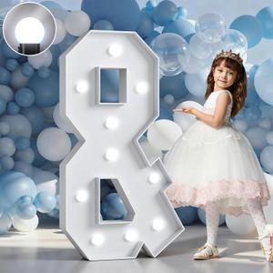 Marquee Letters 4 Feet Tall Large Light Up Letters Baby Shower Decorations Wedding Engagement Proposal White Party Decorations Mr and Mrs Sign Big Cardboard Backdrop &
