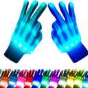Kids Toys 12 Colors LED Gloves Cool Toys Gifts for Age 3-5 6-8 Years Old Boys Girls Halloween Costumes Light Up Gloves Stocking Stuffers Christmas Birthday Parties Gifts (1 Pairs S)