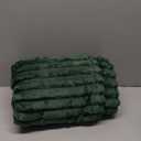 NEWCOSPLAY Super Soft Throw Blanket Dark Green Premium Silky Flannel Fleece 3D Ribbed Jacquard Lightweight Bed Blanket All Season Use (Dark Green Ribbed, Throw (50"x60"))