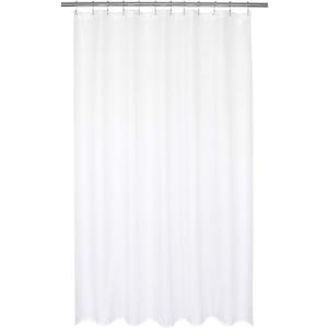 Barossa Design Waterproof Fabric Shower Curtain or Liner Microfiber 72" W x 80" H - Extra Long, Hotel Quality, Machine Washable, White Shower Liner for Bath Tub, 72x80 Inches