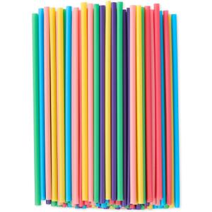 [100 Pcs] Biodegradable Compostable Disposable Colorful Straws - PLA Plant Based Drinking Straws for Juice Coffee Cocktail Cold Drinks (8.25" LongX0.23" Wide)