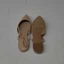 DREAM PAIRS Slingback Flats for Women, Pointed-Toe Elegant Women's Ballet Flats with Buckle Strap, Classic Low Heel Dress Shoes for Casual Work Office Party 11 (Nude-pu)