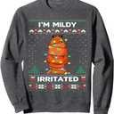 I'm Mildly Irritated Marcus The Worm Christmas Funny Meme Sweatshirt, M