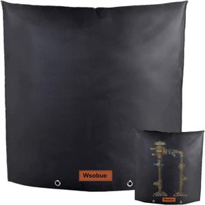 Backflow Preventer Cover Insulated Pouch (5F),Outdoor Pipe Insulation Cover,Winter Well Head Cover Water Well Pump Covers Sprinkler Valve Cover Insulated (Black 24''W x24''H)