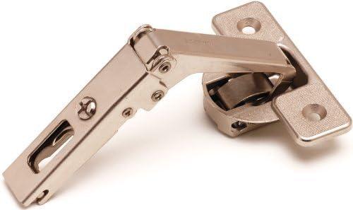 Salice Pie-Cut Corner Hinge - Self Closing - Screw On Hinge, Nickel 