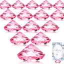 Boao 24 Pack Diamond Place Card Holders Acrylic Table Number Holder Card Stands Crystal Diamond Party Decorations Favor for Weddings Home Table(Pink)
