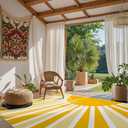 Lahome 8 x 10 Area Rugs for Living Room - Soft Cute Rugs for Bedroom 8x10 Non-Slip Low-Pile Large Nursery Rug, Boho Rainbow Sun Print Indoor Floor Carpet Rugs for Office Classroom (8'x10', Yellow)