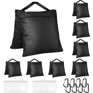 8 Packs Sandbags Weight Bags for Photo Studio, Heavy Duty Saddlebag for Canopy, Umbrella Base, Backdrop Stand, Photo Tripod, Picnic Table,Fishing Chair (Black)