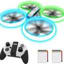 Q9s Drones for Kids,RC Drone with Altitude Hold and Headless Mode,Quadcopter with Blue&Green Light,Propeller Full Protect,2 Batteries and Remote Control,Easy to fly Kids Gifts Toys for Boys and Girls
