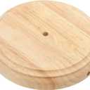 PATIKIL 7.5" x 1.3" Wooden Lamp Base, Round Solid Wooden Base Wood Desk Lamp Display Stand Replacement for Bedroom Bedside Table Lamps DIY