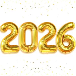 Katchon, Giant Gold 2026 Balloons - 42Inch | New Year Balloons | 2026 Balloon Numbers | Gold Balloon for New Years Decorations 2026 | NYE Decorations | New Years Eve Party Supplies 2026