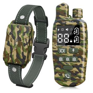 Shock Collar for Dogs, 2 Dogs Training Collar, 4500 FT Waterproof Bark Collar, Rechargeable Electric Collar with Recording & Calling & Vibration & Shock for All Breeds (Camouflage 2 Pack)
