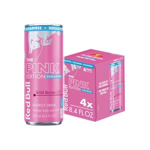 Red Bull Sugarfree Energy Drink, Wild Berries, Pink Edition | contains caffeine, taurine, B-vitamins, sweeteners, and water, 8.4 fl oz, pack of 4 cans (EXP 08/13/27)