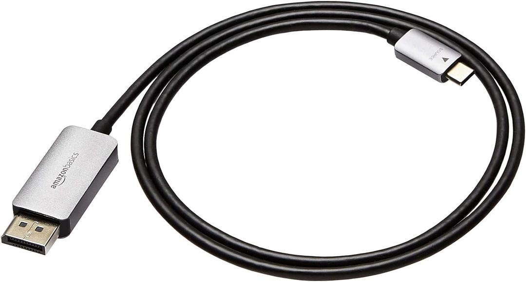 Amazon Basics Aluminum USB-C to DisplayPort Cable - 3-foot